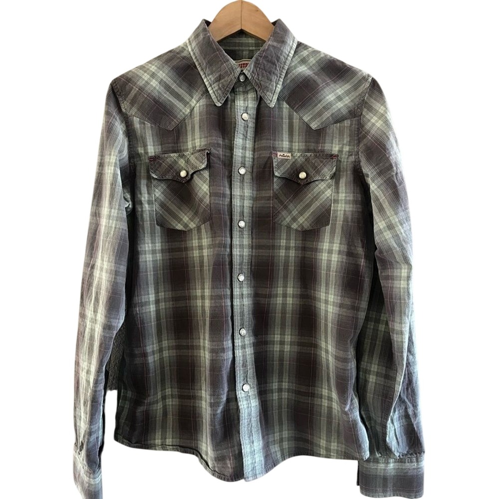 Women's Hollister SZ Medium‎ Western Wear Button Down Shirt Pearl Buttons GUC